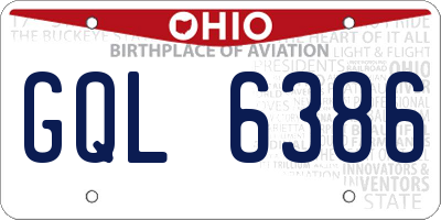 OH license plate GQL6386
