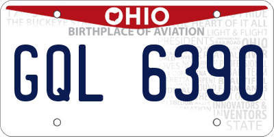 OH license plate GQL6390