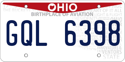 OH license plate GQL6398
