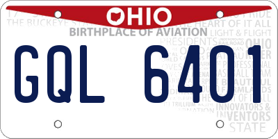 OH license plate GQL6401