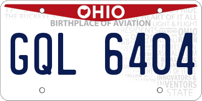 OH license plate GQL6404