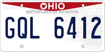 OH license plate GQL6412