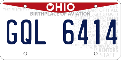 OH license plate GQL6414