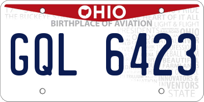 OH license plate GQL6423