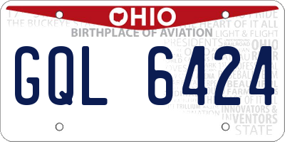 OH license plate GQL6424