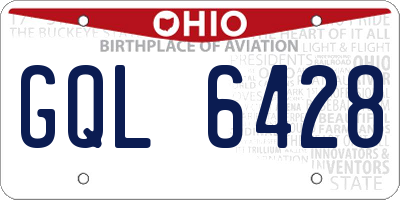 OH license plate GQL6428