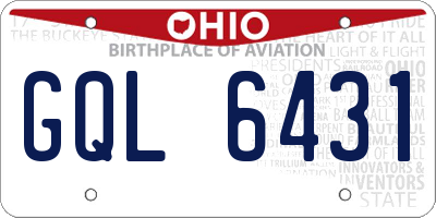 OH license plate GQL6431