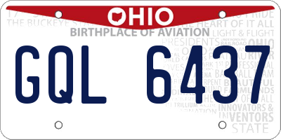 OH license plate GQL6437