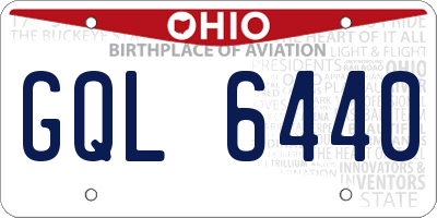 OH license plate GQL6440