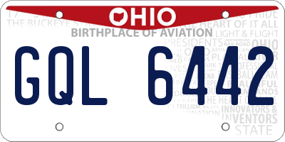 OH license plate GQL6442