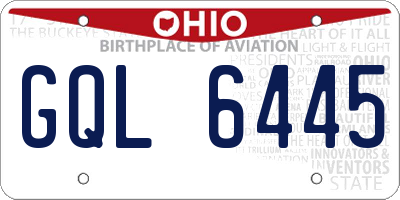 OH license plate GQL6445