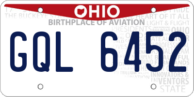 OH license plate GQL6452