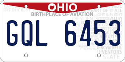 OH license plate GQL6453