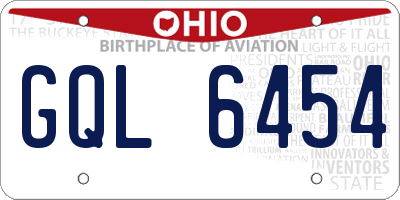 OH license plate GQL6454