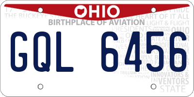 OH license plate GQL6456