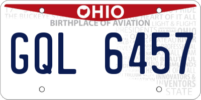 OH license plate GQL6457