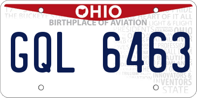 OH license plate GQL6463