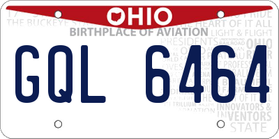 OH license plate GQL6464