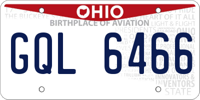 OH license plate GQL6466