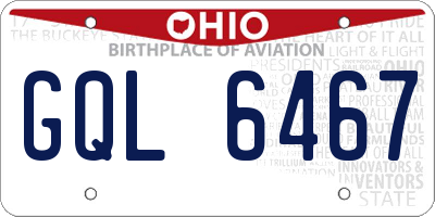 OH license plate GQL6467
