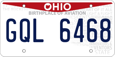 OH license plate GQL6468