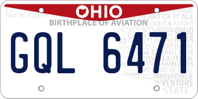 OH license plate GQL6471