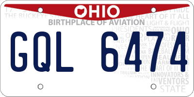 OH license plate GQL6474