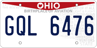 OH license plate GQL6476