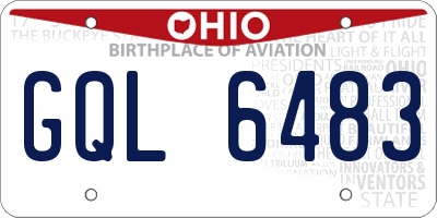 OH license plate GQL6483