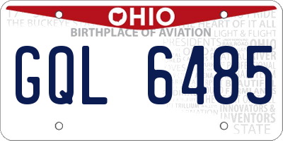 OH license plate GQL6485