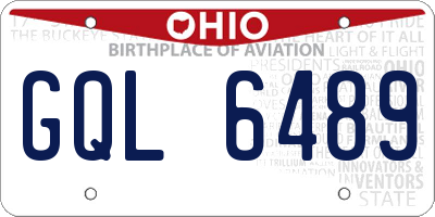 OH license plate GQL6489