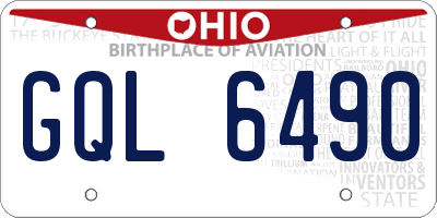 OH license plate GQL6490