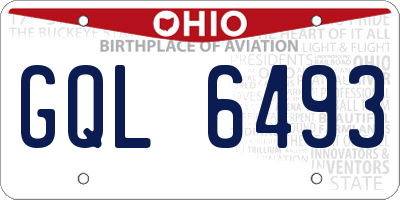 OH license plate GQL6493