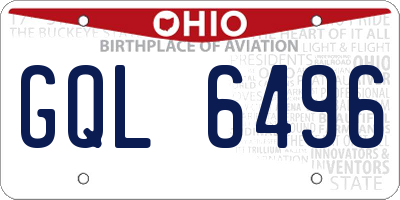 OH license plate GQL6496