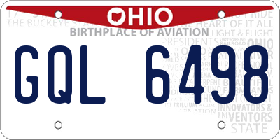 OH license plate GQL6498