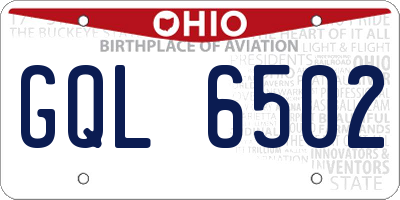 OH license plate GQL6502