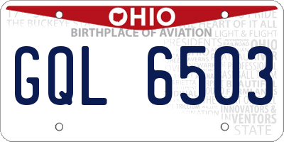 OH license plate GQL6503