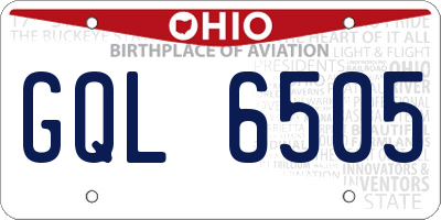 OH license plate GQL6505