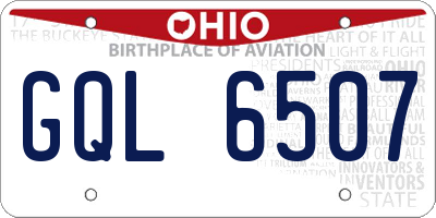 OH license plate GQL6507