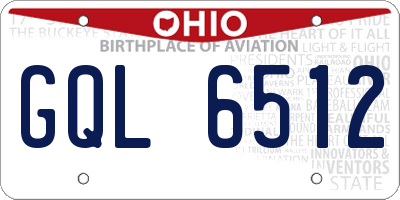 OH license plate GQL6512