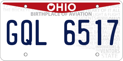 OH license plate GQL6517
