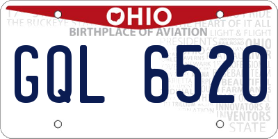 OH license plate GQL6520