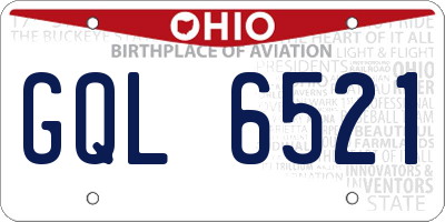 OH license plate GQL6521