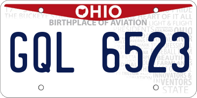 OH license plate GQL6523