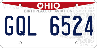 OH license plate GQL6524