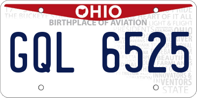 OH license plate GQL6525