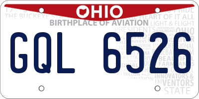 OH license plate GQL6526