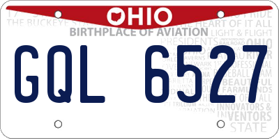 OH license plate GQL6527