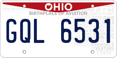 OH license plate GQL6531