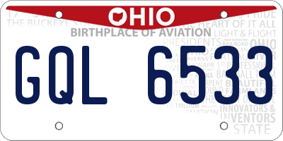 OH license plate GQL6533
